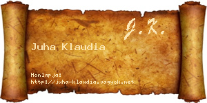 Juha Klaudia névjegykártya