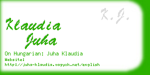 klaudia juha business card